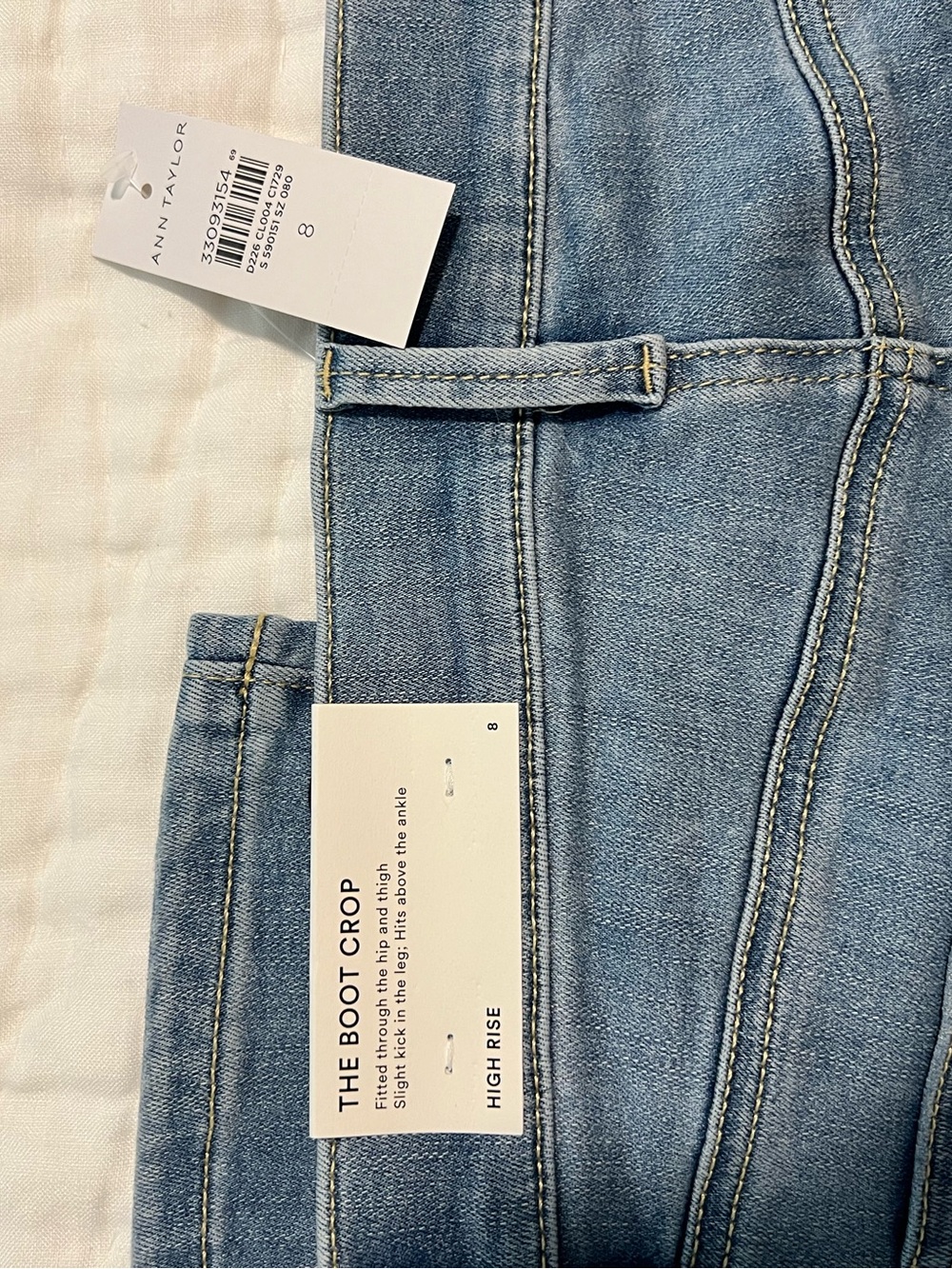 Ann Taylor Light Blue Boot Crop Jeans